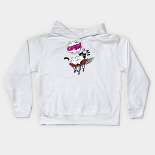 Funny Cat is on a runaway stretcher Kids Hoodie